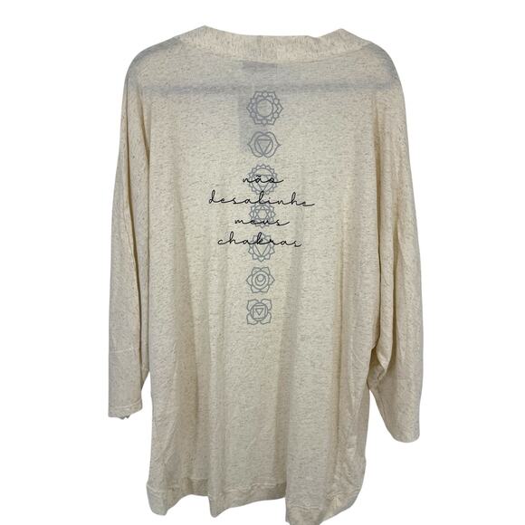 Nogah Chakras Kimono Top O/S Natural Ivory Linen Blend NEW Art to wear - Picture 1 of 12